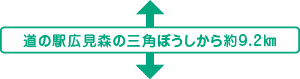 道の駅広見森の三角ぼうしから約9.2㎞